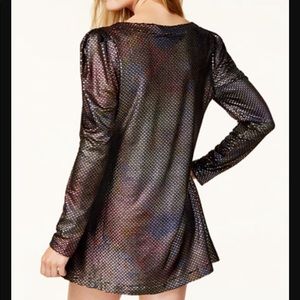 FREE PEOPLE ( XS ) SILVER Metallic DIAMONDS Dress